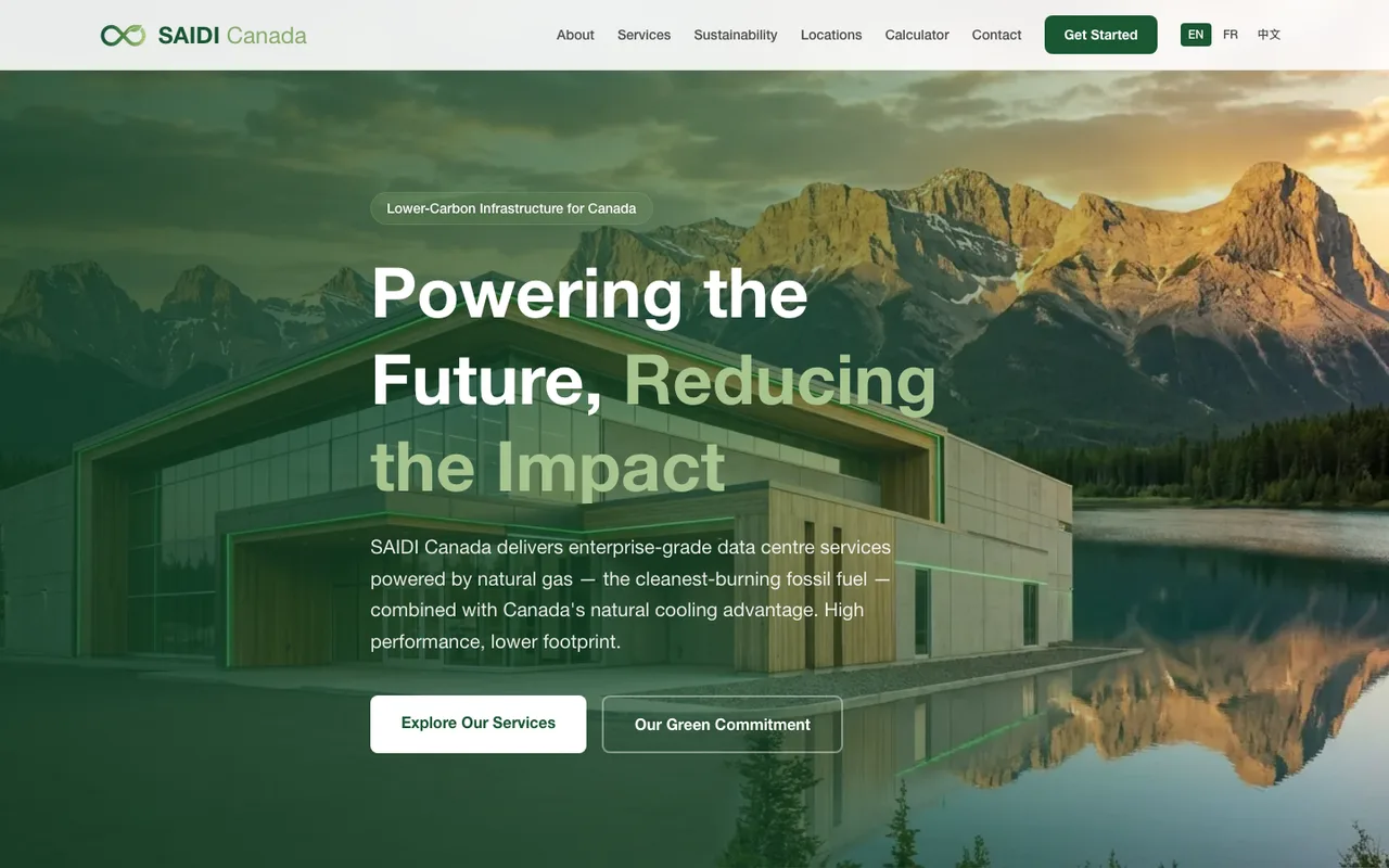 SAIDI Canada — lower-carbon data centre services website
